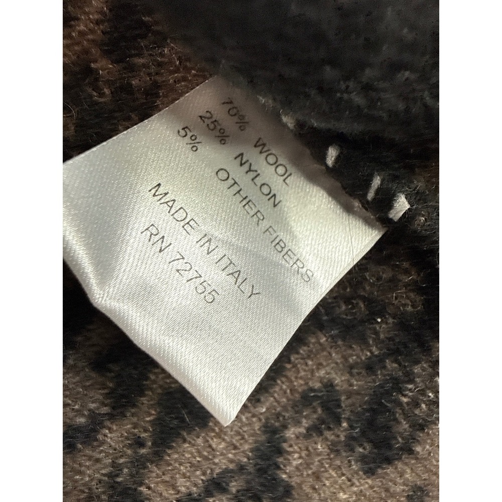 A.IDA Italy Wool Blend Full Zip Damask Cardigan Luxury Sweater Women Size L Aida - Picture 10 of 15